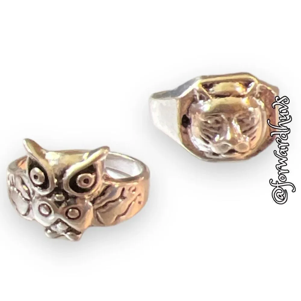 Bundle Sale 3 for $15 | (4) Silver Tone Animal Rings  | Various Sizes